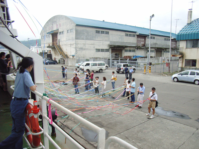 小樽港での出航の風景