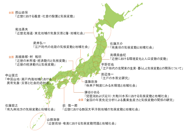 近世史グループメンバーの調査地