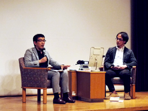菊地准教授（左）と三村推進員（右）による会場からのコメントを交えた対談