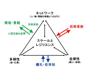 図2 システムのスケールとレジリエンスに関する研究の枠組み
