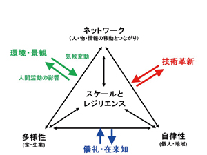 図2　システムのスケールとレジリエンスに関する研究の枠組み