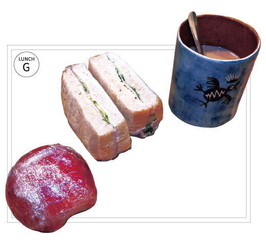 G. お昼はいつもサンドウィッチメシ