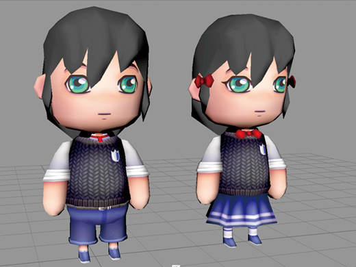 制作中のキャラクター