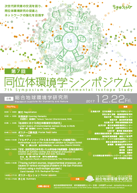 第7回同位体環境学シンポジウム ポスター