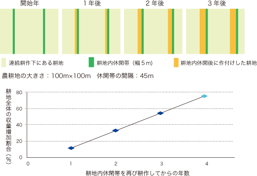 耕地内休閑システムと増収効果