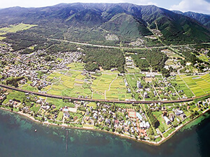 Photo 2 Hira mountains and their base area in Shiga Prefecture, one of the research sites. Photo courtesy of MATSUI Kimiaki.