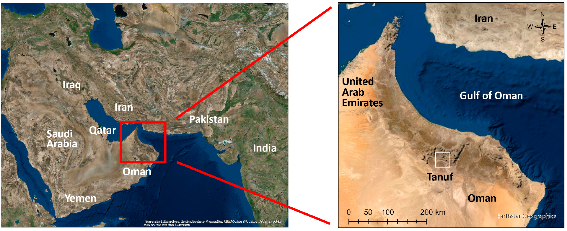 Figure 1. Location of Wādī Tanūf.