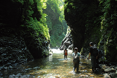 Water flow in upstream of Iwaki River, Japan